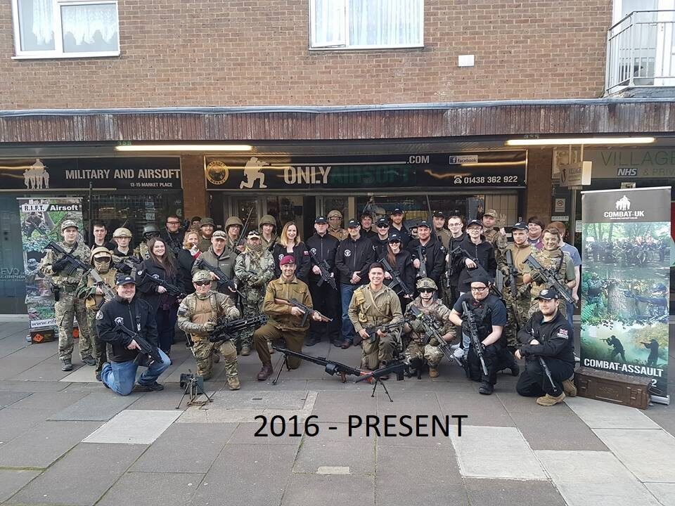 The team with some of our regular customers outside Onlyairsoft