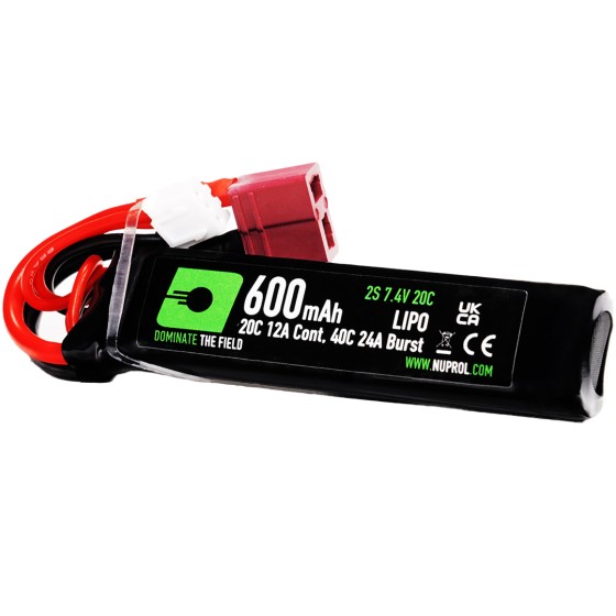 NUPROL LiPo Battery 600mAh 7.4v 20c (PDW|Deans) (8180)