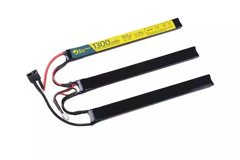 ELECTRO RIVER – LiPo 11.1V 1300mAh Three-Module Battery 25/50C T-Connect (DEANS) -ELR-06-009539-00